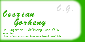 osszian gorheny business card